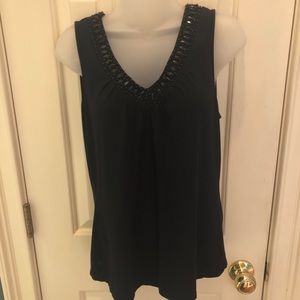 Charter Club Black Embellished Top